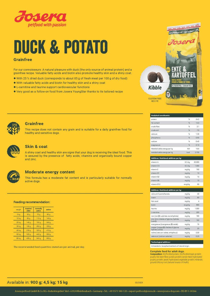 Josera Duck & Potato Adult Dry Dog Food - 15kg_4